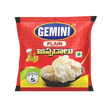 GEMINI PLAIN PAPADS 5Rs